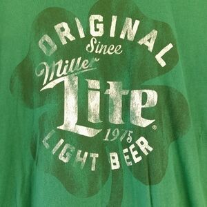 Men's Miller Beer Shamrock Clover St Patrick's Day Green T Shirt Size XL